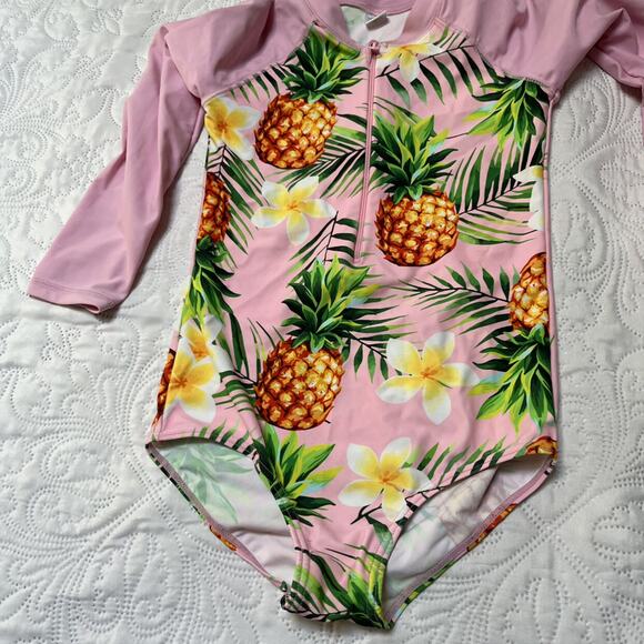 Pineapple Long Sleeve Rash Guard Swim Suit - Picture 3 of 10